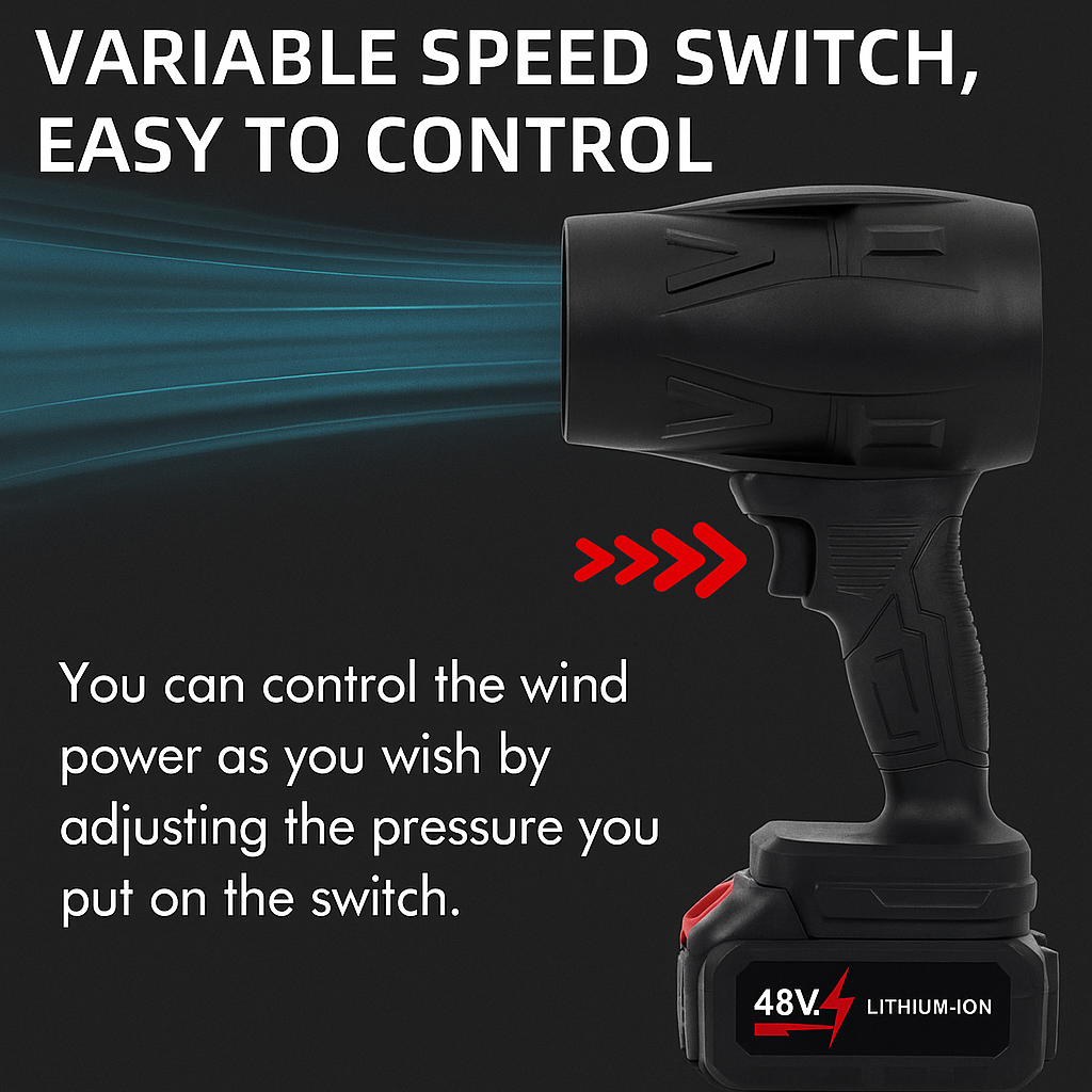 AeroVex 48V Cordless Turbo Jet Blower With 35000PA Powerful Suction