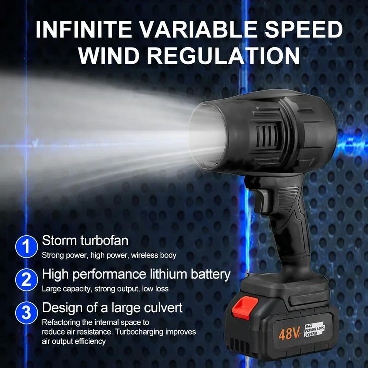AeroVex 48V Cordless Turbo Jet Blower With 35000PA Powerful Suction